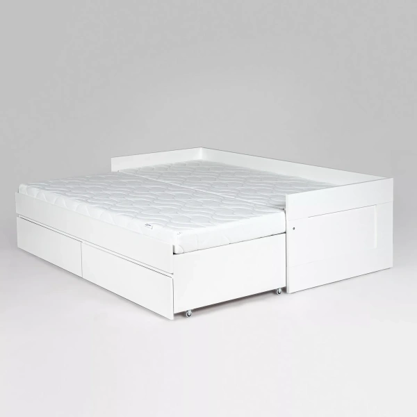 Кровать СИРИУС двуспальная раздвижная, белая