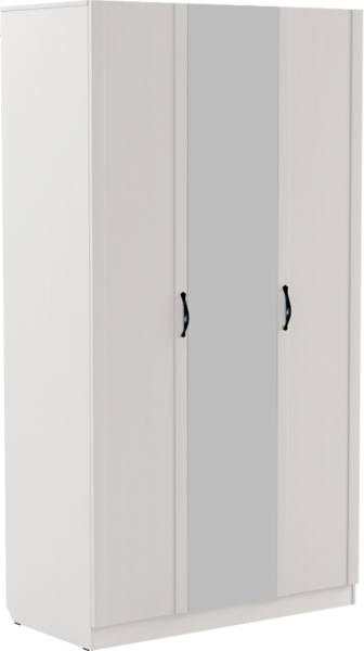 Шкаф для одежды Нокс 3 дв. с зер. (Белый)