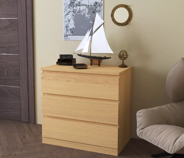 Комод Варма Прайм 3 дуб беленый