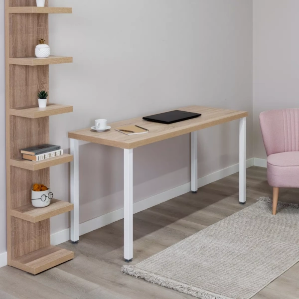 Стол письменный Ингар 2/ТТ 140x75x55, дуб беленый/белый