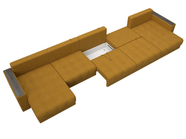 Диван П-образный с декором Лига-049 НПБ Мегалонг Велюр