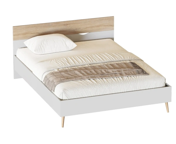 Кровать Соната (Цвет Белый фон / Дуб Сонома 1600х2000)