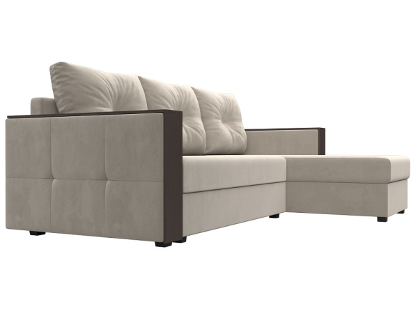 Диван угловой Валенсия Лайт правый угол Микровельвет