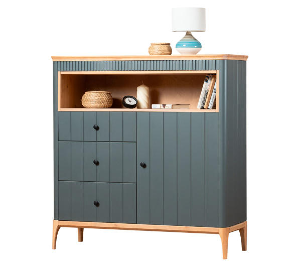 Комод Вида №35 (Фасад Ёлка, Цвет Эмаль,  Высота ножек 180)