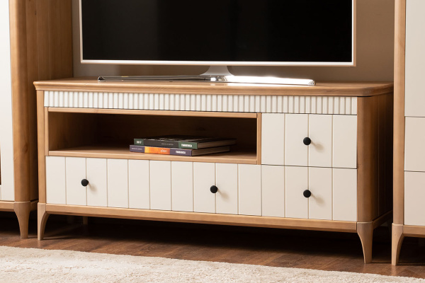 Тумба ТВ Вида №6 (Фасад Ёлка, Цвет Эмаль,  Высота ножек 180)