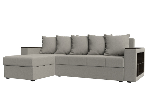 Диван угловой Дубай Лайт левый угол Рогожка (Амур 02 бежевый)