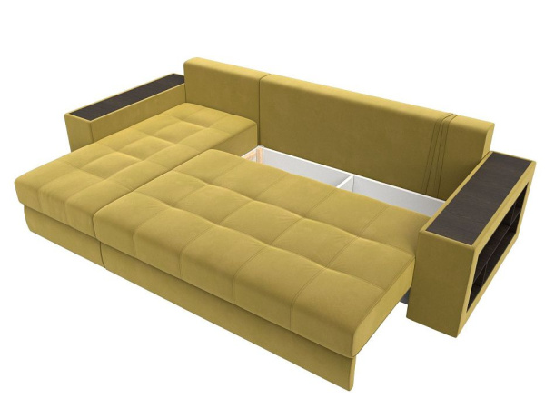 Диван угловой с декором Лига-049 НПБ Велюр