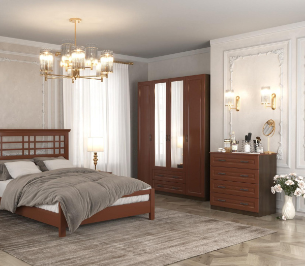 Шкаф распашной Кантри ШР-4 с зеркалом