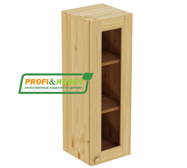 Шкаф настенный 1 дверь 300*900 стекло (Цвет без покрытия)