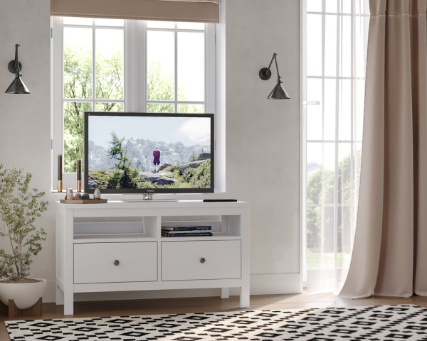 Тумба ТВ 02 Кантри с двумя ящиками и нишами