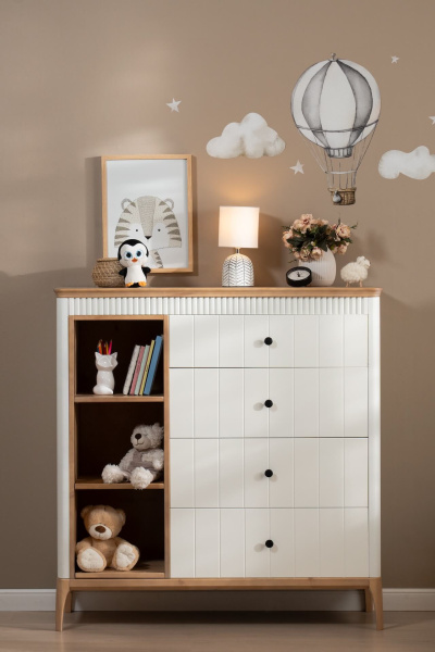 Комод Вида №37 (Фасад Ёлка, Цвет Эмаль,  Высота ножек 180)