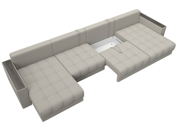 Диван П-образный с декором Лига-049 НПБ Лонг Рогожка