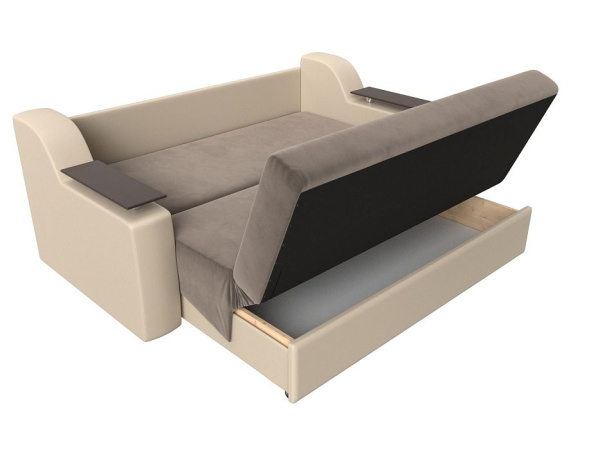 Диван прямой аккордеон Сенатор 140 Велюр\Экокожа