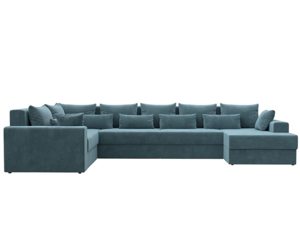 Диван П-образный Майами правый угол Велюр (Бирюзовый)