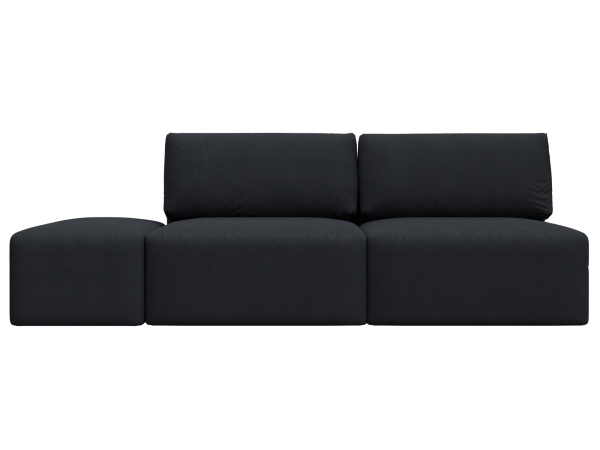 Диван прямой модульный с пуфом Лига-060 НПБ Замша (JOLY 16 темно-серый)