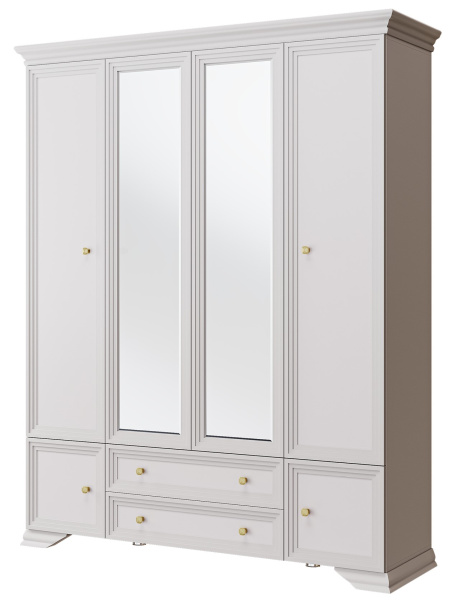 Шкаф Орландо ШР-4 с зеркалом (С зеркалами,Персидский жемчуг/Льняной)