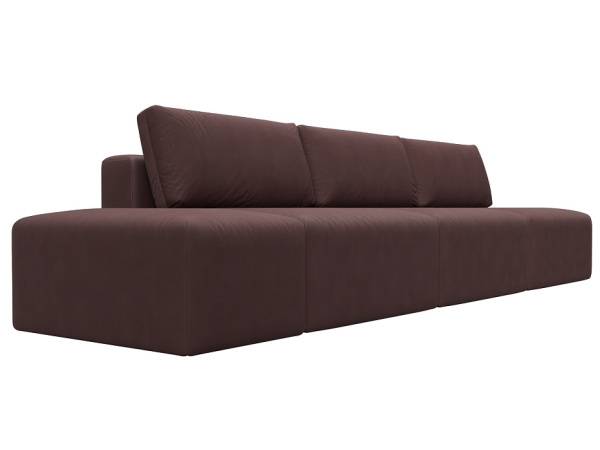 Диван прямой модульный с пуфом Лига-060 НПБ Лонг Замша