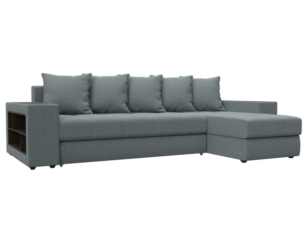 Диван угловой Дубай правый угол Рогожка (Амур 07 серый)