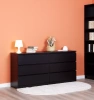 Комод Варма 6Д большой с шестью ящиками, Ясень черный