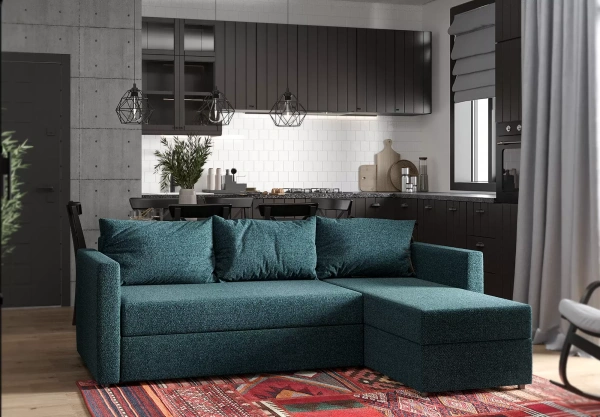 Диван угловой трехместный Вало с коротким подлокотником