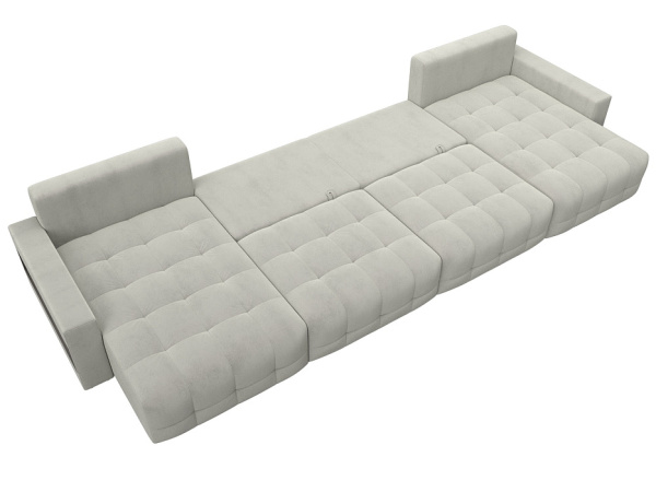 Диван П-образный с полками Лига-053 НПБ Лонг Велюр