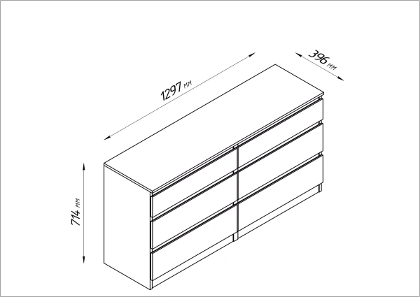 Комод КАСТОР 6 ящиков