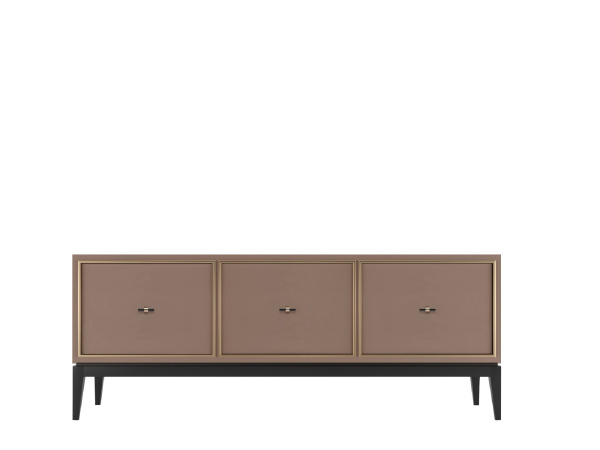 Тумба ТВ Nice 3 двери (Пудровый/Черный/золото)