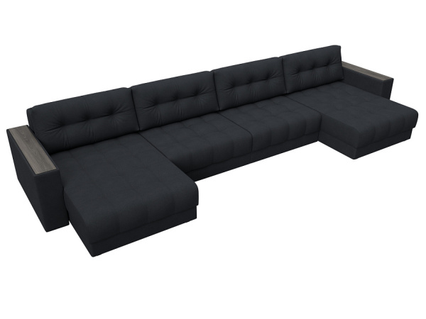 Диван П-образный с декором Лига-049 НПБ Лонг Замша