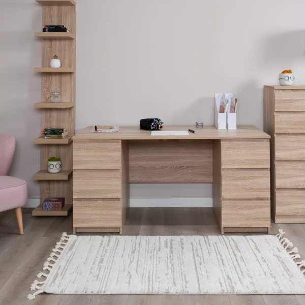 Стол КАСТОР письменный двухтумбовый с шестью ящиками