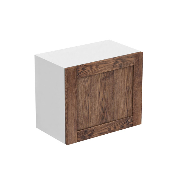 Шкаф навесной под встраиваемую вытяжку 600х337х500 + фасады (лев и прав) сосна без покраски (Фасад Bergen коричневый)