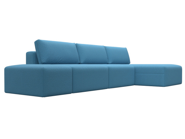 Диван угловой модульный с пуфом Лига-060 НПБ Лонг угол универсальный Рогожка