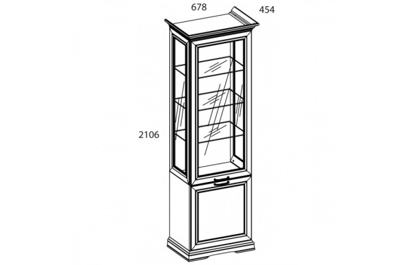 Шкаф с витриной 1V1D SEVILLA