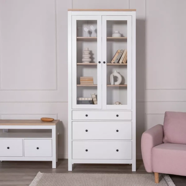 Шкаф САГА с витриной 90