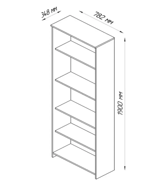 Стеллаж СИРИУС широкий, с пятью полками