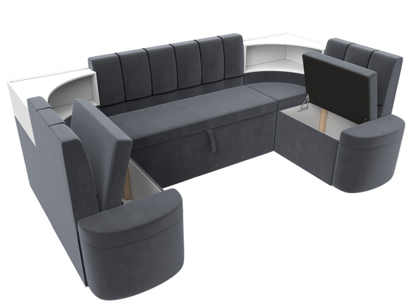 Диван кухонный П-образный Тефида Велюр