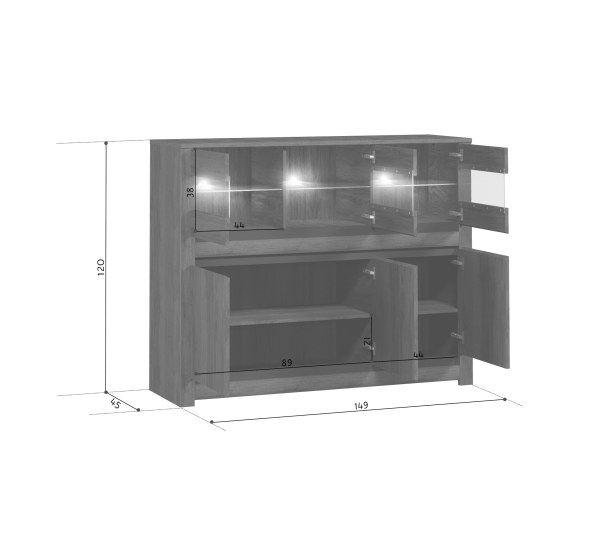 Тумба с подсветкой KADA S404-KOM3W3D