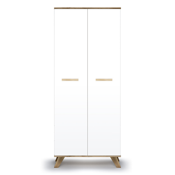 Шкаф для одежды 800 Вега Скандинавия (Дуб Каньон/белый глянец)