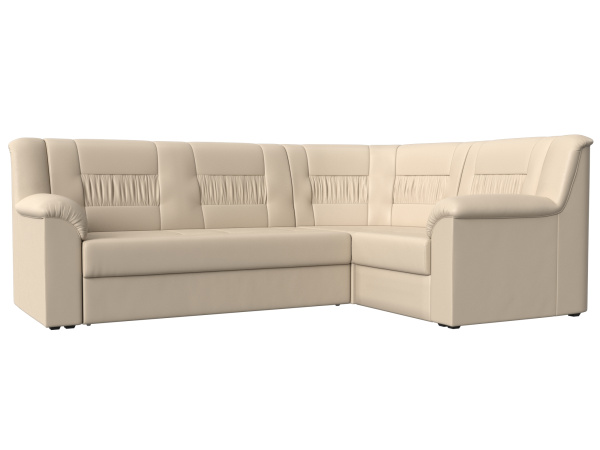 Диван угловой Карелия правый угол Экокожа (Бежевый)