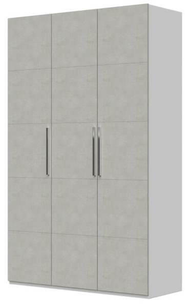 Шкаф распашной Вива ШР-3 (ЛДСП Белый/МДФ Платина без зеркала)