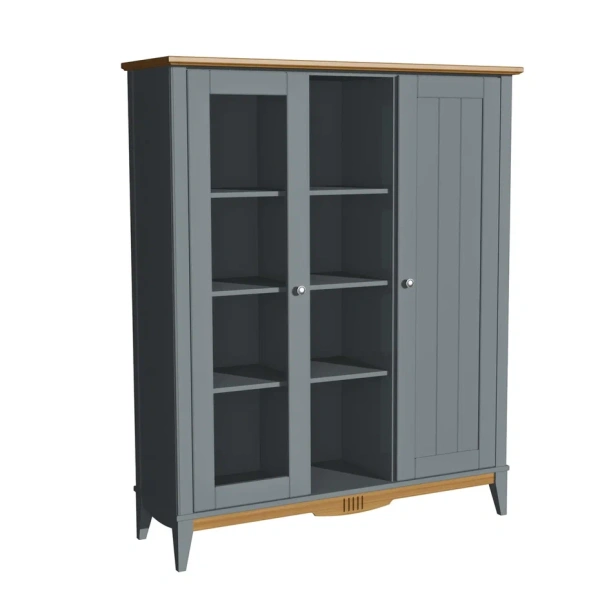 Шкаф для посуды 101 Пенни (Серый 7046/Антик 24)