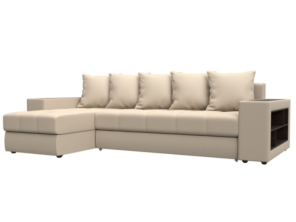 Диван угловой Дубай левый угол Экокожа (Бежевый)
