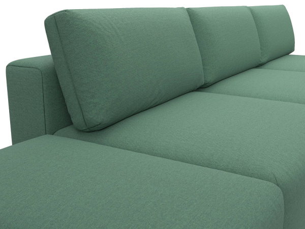 Диван угловой модульный с пуфом Лига-060 НПБ Лонг угол универсальный Рогожка