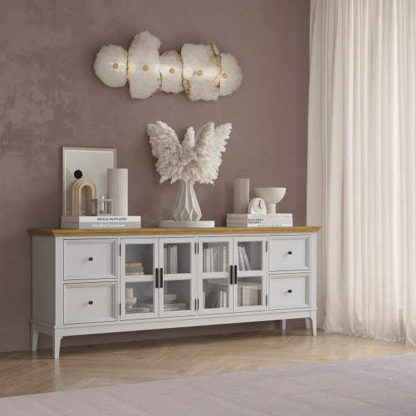 Тумба ТВ Квадро-С 44 (Белый лак/Антик 24)