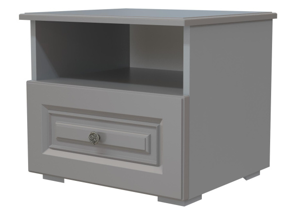 Тумба прикроватная Олимп 1 ящик (,1 ЯЩИК ЛДСП Серый шифер./МДФ (лак) Антрацит)