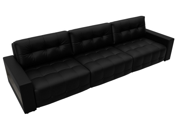 Диван прямой с полками Лига-053 НПБ Лонг Экокожа