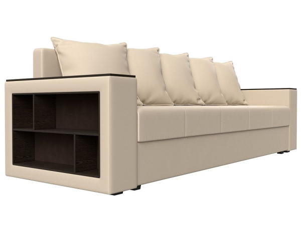 Диван прямой Дубай Лайт полки слева Экокожа