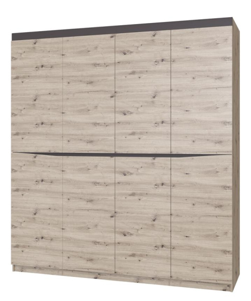 Шкаф распашной Тиана NEW ШР-4 (БЕЗ ЗЕРКАЛ  ЛДСП Дуб Бонифаций./ ЛДСП Дуб Бонифаций-Вольфрам.)