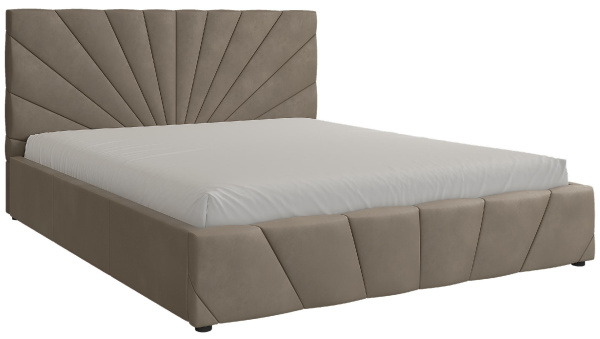 Кровать двуспальная Нельсон Лучи (СТАНДАРТ, 8 ВАРИАНТ серый шелк, Лучи 1400х2000 Без подъемного механизма)