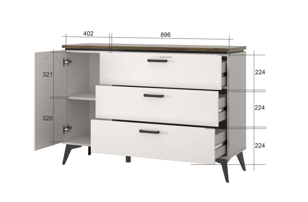 Тумба 1D3S VINATI