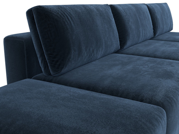 Диван прямой модульный с пуфом Лига-060 НПБ Лонг Велюр